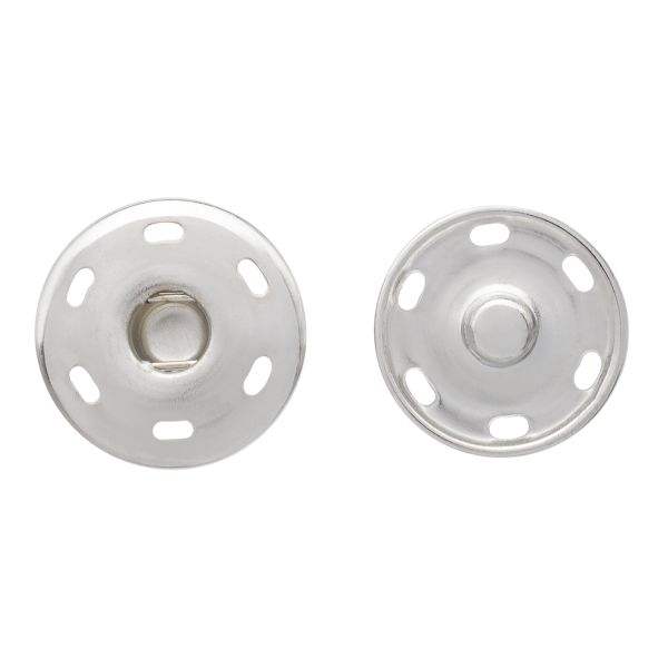 Кнопка пришивная металл ⌀21.0 мм, 12 шт, блистер, никель, CSC 27444