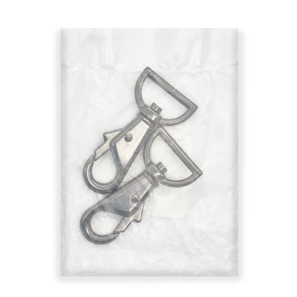 Карабин металл 25.0 мм (62х31 мм), чер/никель, 4 шт