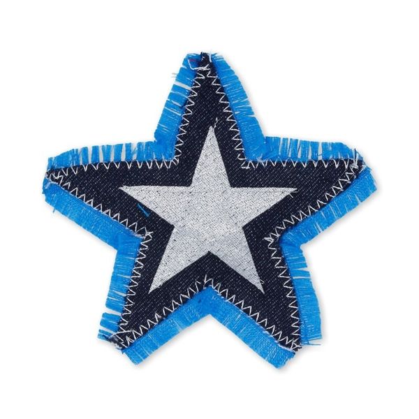 Термоаппликация звезда двойная джинс, 6 шт, Зв1/2 9.5х9.5 см, Blitz