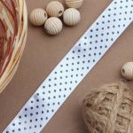 Лента атласная в горошек 25.0 мм / 3 метра, черно-белый, Globus