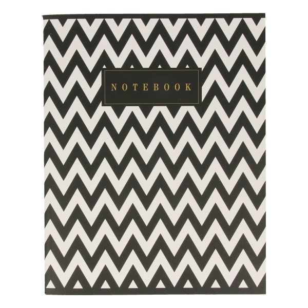 Тетрадь Ботаника A5 96 л. на скобе 60 г/м², 6 шт, клетка, SVT 960621 03 черно- белый зигзаг, Светоч