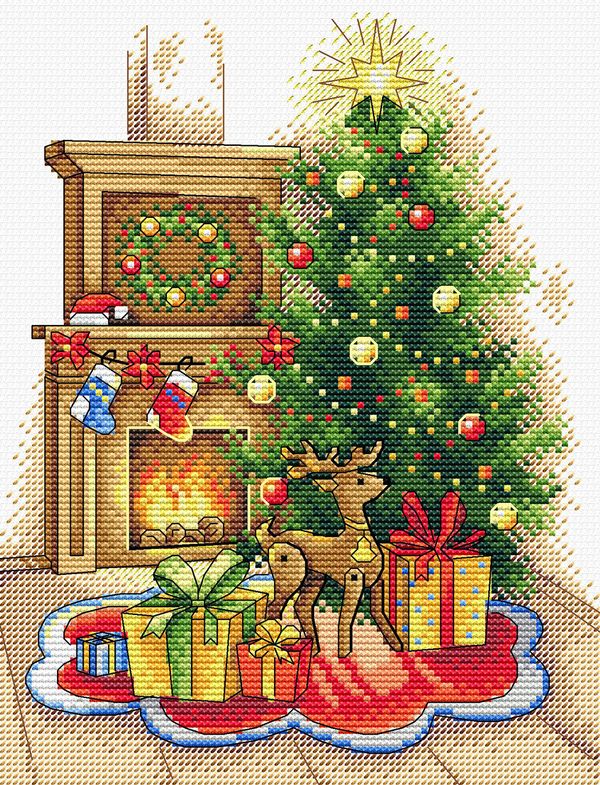 Набор для вышивания нитками МП Студия (Жар-птица), Рождественский вечер 22х17 см
