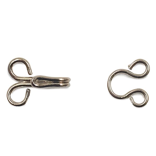 Крючки пришивные 12 мм, никель, серебристые, 14 шт, Pony