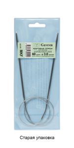 Спицы круговые металл ⌀3,0 мм, 60 см, с металлической леской, Gamma MKF