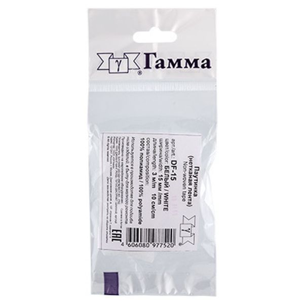 Паутинка клеевая 15 мм / 5 шт по 3 метра, белый, DF-15, Gamma