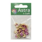 Хрустальные стразы в цапах/золото, 8мм, 20 шт/упак, Astra&Craft (06 св.розовый), 4AR167/168