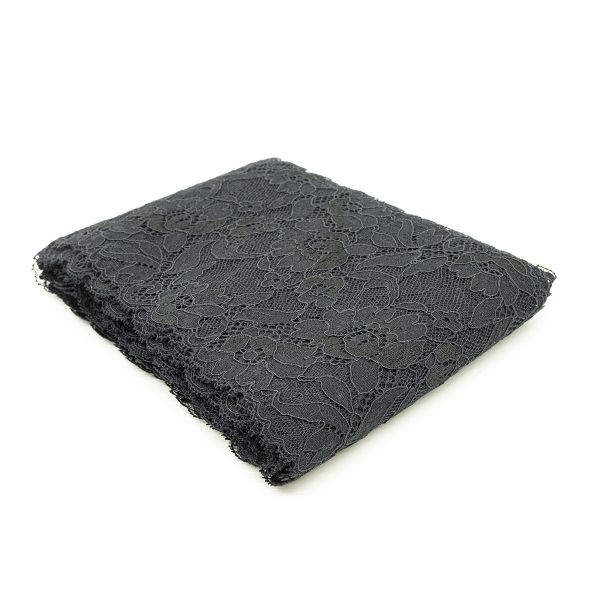 Кружево бельевое эластичное 165 мм / 10 м, 7735021 черный