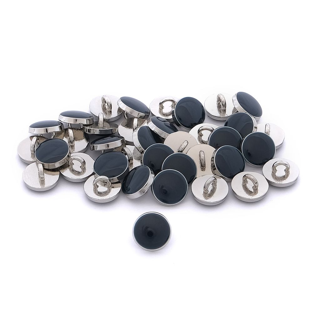 Пуговицы на ножке 18L (11мм), металл (Navy/S (синий/серебро)), MEs-2013, 36 шт