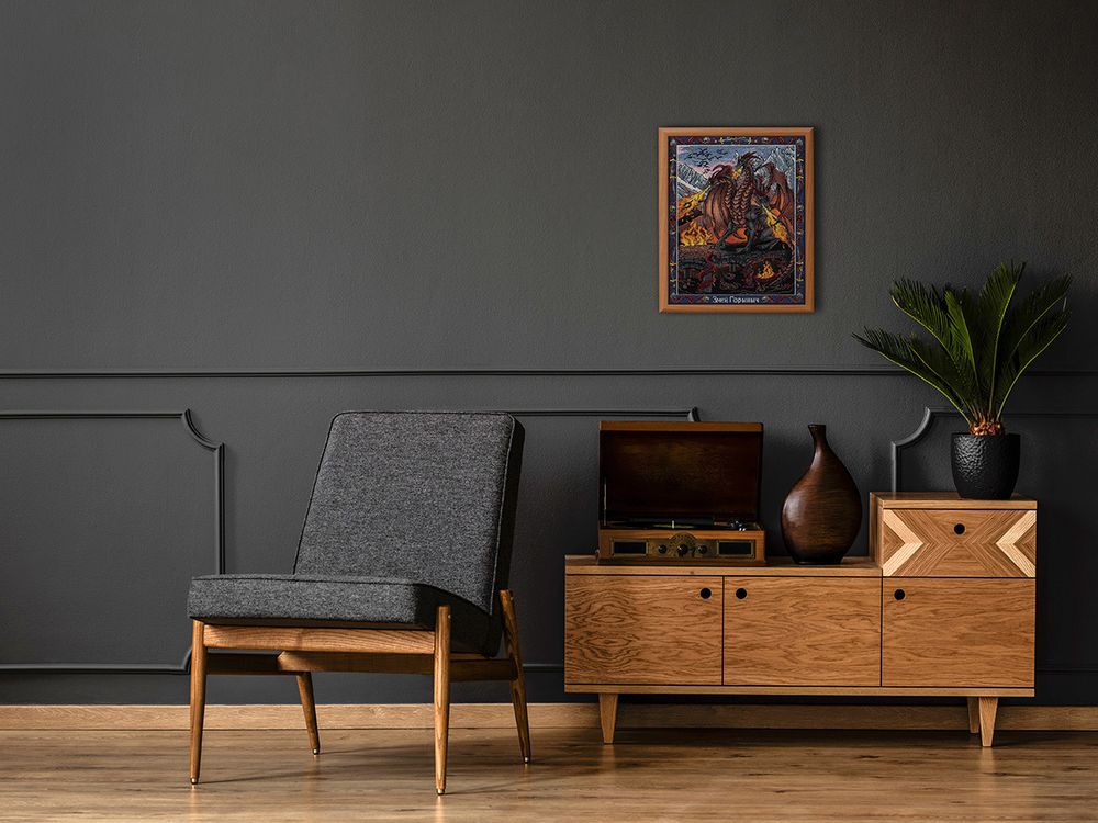 Набор для вышивания нитками Panna Золотая серия VS-7440, Славянская мифология. Змей Горыныч, 27х36.5 см