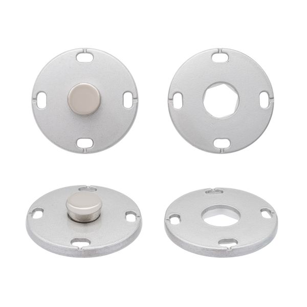 Кнопка пришивная металл ⌀23.0 мм, 10 шт, серебристый, KN11