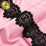 Кружево гипюр (плетёное) 70 мм / 4.5 метра, TBY.SUN.11, цв.черный