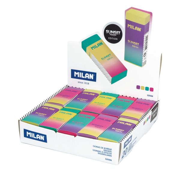 Ластик 320 SUNSET прямоугольный 61x23x12 мм, 20 шт, CPM320SN, Milan