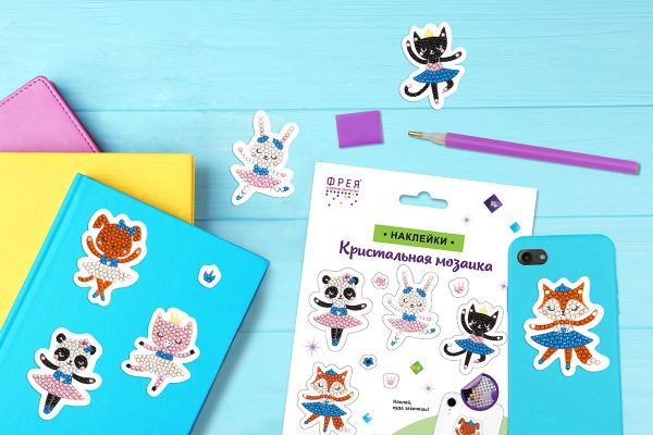 Алмазная (кристальная) мозаика Фрея ALVN-132, наклейки Балерины, 19.5х14 см