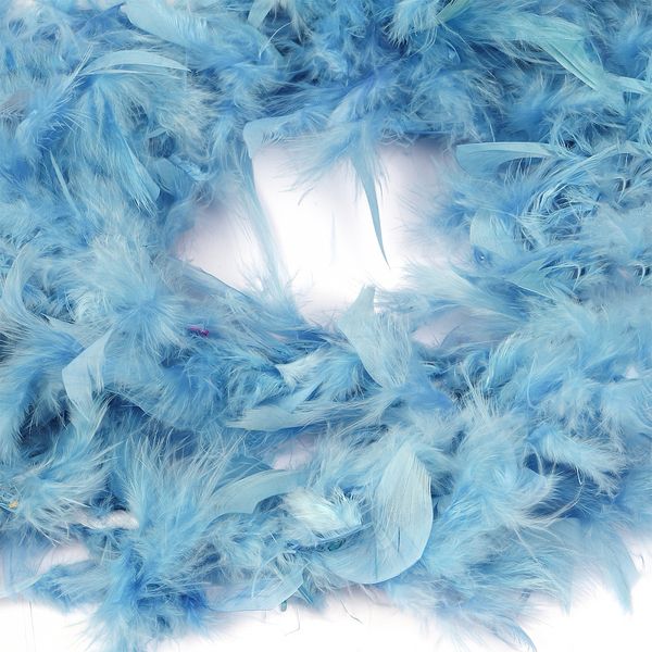 Боа из перьев 2 метра, FBY-50-0340 цв.голубой