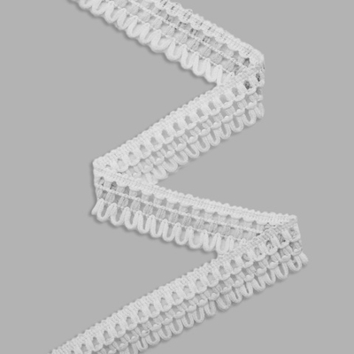 Тесьма отделочная вязаная 16 мм, 10 м, белый