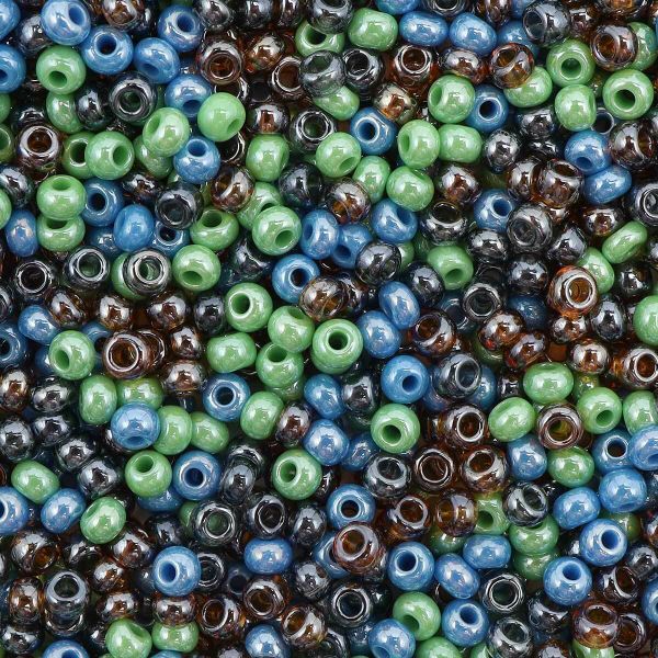 Набор бисера Preciosa 10/0 (2.3 мм), 20 г, 4 цвета, ассорти №18, синий/зеленый/коричневый