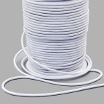 Резинка шляпная (шнур эластичный) ⌀4.0 мм / 100 метров, 01 белый