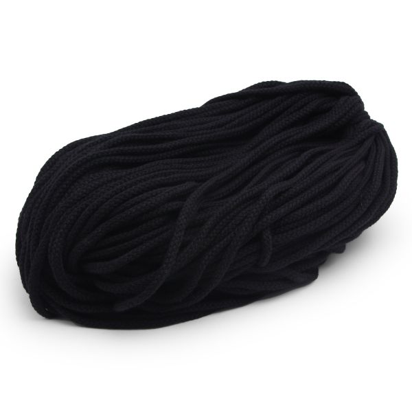 Шнур круглый х/б ⌀5.0 мм / 100 метров, черный