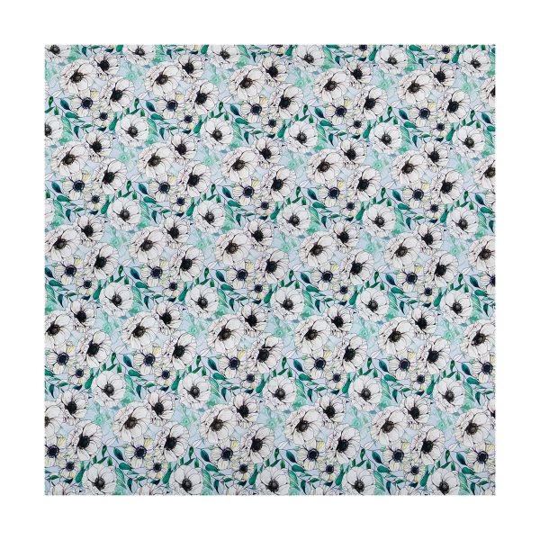 Ткань для пэчворка Peppy Цветущие анемоны 50х55 см, 140±5 г/м², ЦА-01 голубой