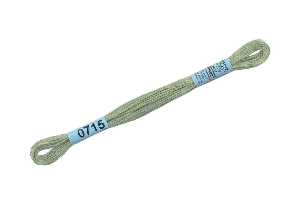 Мулине Gamma 100% хлопок, цв.0715 св.зеленый, 24 мотка по 8 метров