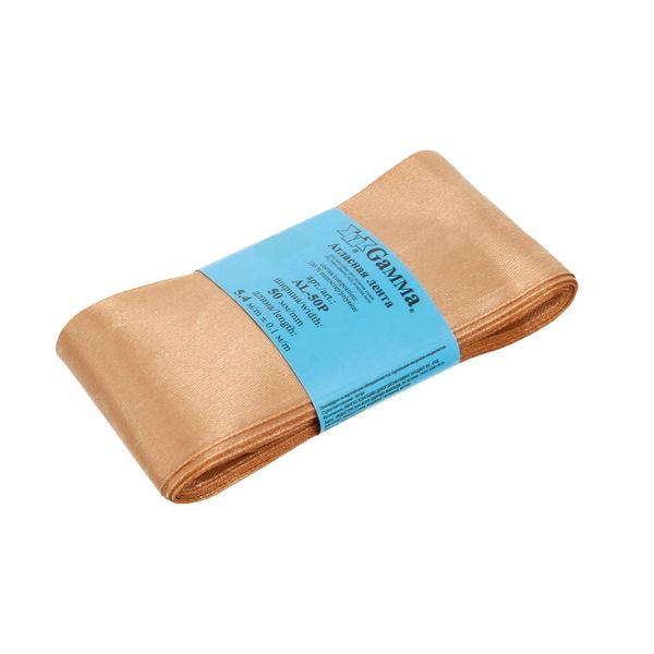 Лента атласная 1-сторонняя 50.0 мм / 5 шт по 5.4 метра, №146 пепельно-каштановый, Gamma AL-50P