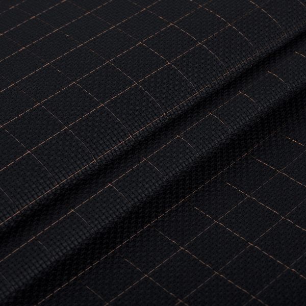 Канва Aida 14 ct, 30х40±2 см, черный в клетку, Gamma