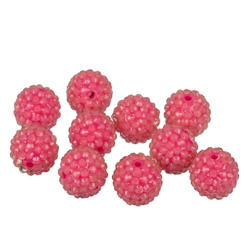 Бусины пластик ⌀18 мм, 10 шт, №18 фуксия, Zlatka BWR-18 Бусины пластик ⌀18 мм, 10 шт, №18 фуксия, Zlatka BWR-18