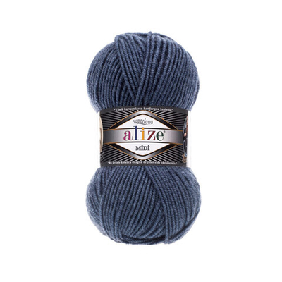 Пряжа Alize (Ализе) Superlana Midi / уп.5 мот. по 100 г, 170м, 203 джинса меланж А