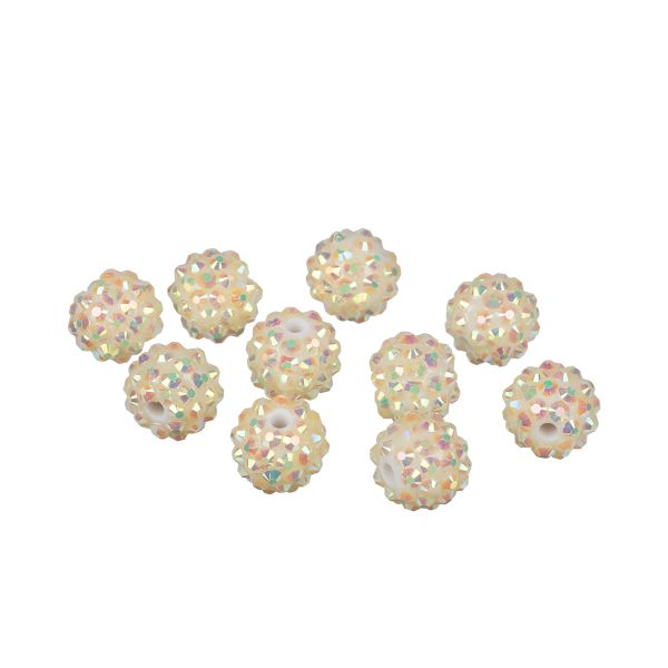 Бусины пластик ⌀14 мм, 10 шт, №02 белый, Zlatka BWR-14