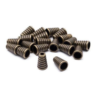 Наконечник для шнура металл колокол 15 мм (латунь), 20 шт, S090873