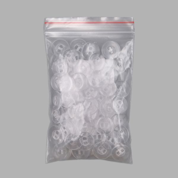 Пуговицы 2 прокола 24L (15мм) (Clear (прозрачный)) NE67, 72 шт