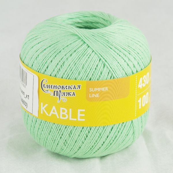 Пряжа Семеновская Kable Кабле / уп.5 мот. по 100г, 430м, 30086 св.зел