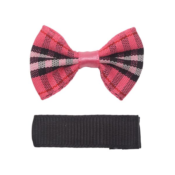 Набор Б-001 мини бантик+заколка 33мм/35мм (малиновый/черный) 29352