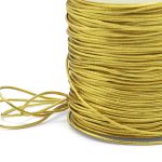 Резинка шляпная (шнур эластичный) ⌀1.0 мм / 100 метров, 0370-6100, металлизированный, светлое золото