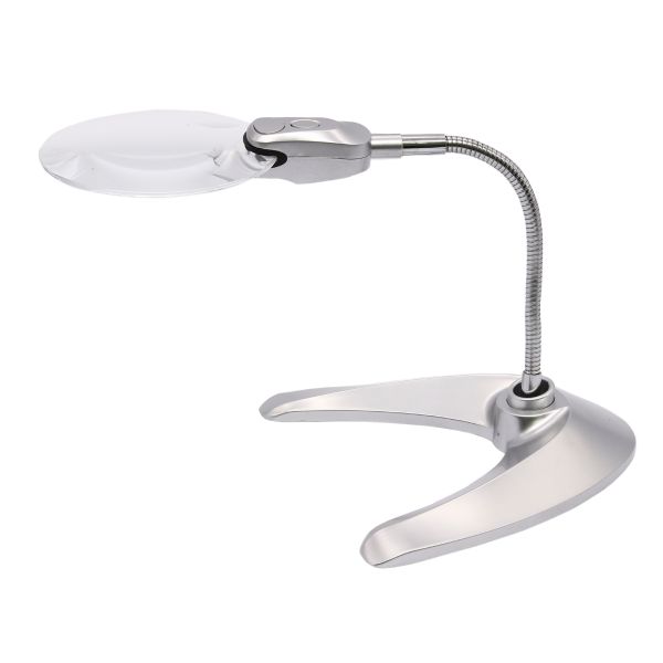 Лупа настольная с подсветкой, D-10,7см