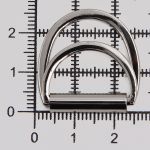 Полукольцо двойное металл внутр. 20 мм (внешн. 26х25 мм), 2 шт, серебро никель, MT-1852
