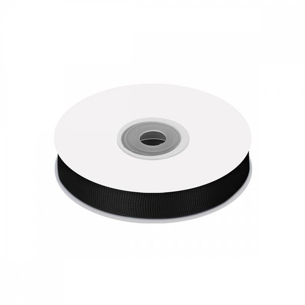 Лента репсовая (в рубчик) 15.0 мм цв. 030 черный уп.22.86м (±1м)