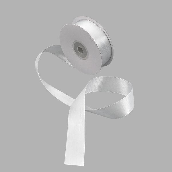 Лента атласная 2-сторонняя 25.0 мм / 22.86±1 метров, C1188 серебристый, 6102-0013, Globus