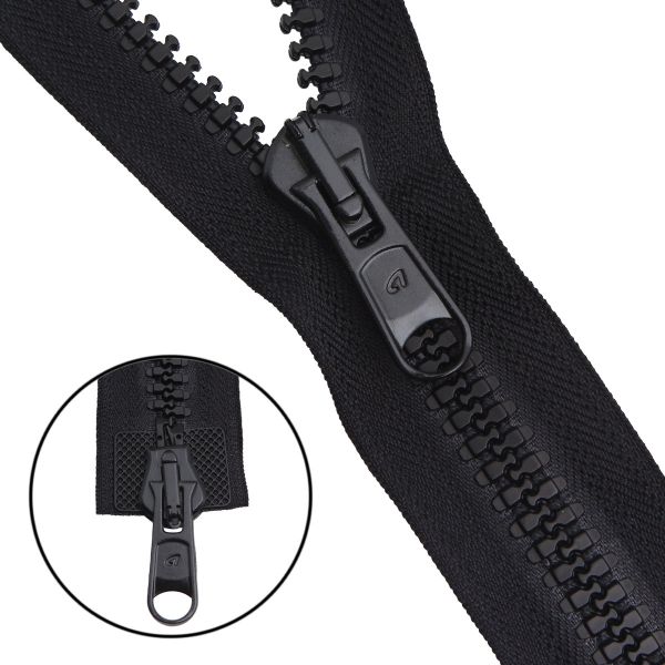 Молния трактор Arta Т8 (8 мм) 2 зам., разъем., 65 см, ОПТ. УП., 25 шт, 077 черный