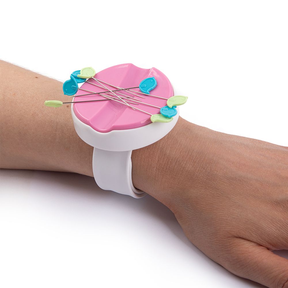 Игольница магнитная на руку 25 см, 1 шт, розовая/белая, Micron CEN-01