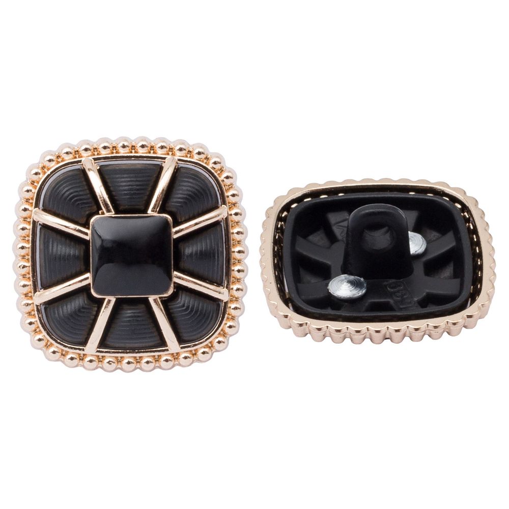 Пуговицы на ножке 28L=18 мм, металл, GD.Black (золото-черный), 10 шт, MP07