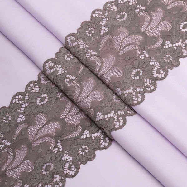 Кружево бельевое эластичное 150 мм / 3.4 метра, цвет шиншилла