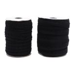 Застежки для бюстгальтера текстильные на ленте (1 ряд) 25 мм / 45.7 метра, шаг 15 мм, 43 г/м, черный, 7221-6121