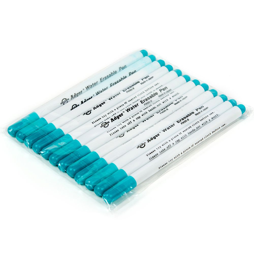 Маркер Adger для разметки ткани исчезающий 1 мм, цв. голубой, уп.12шт