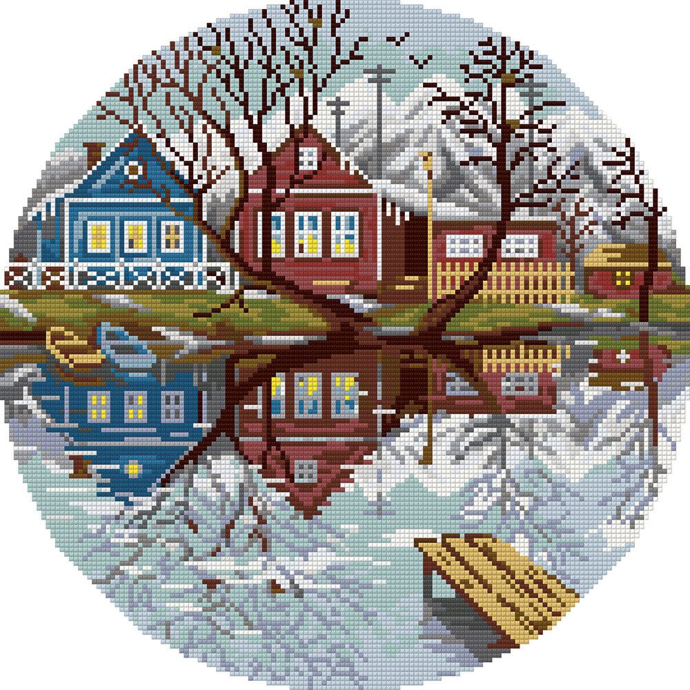 Алмазная (кристальная) мозаика Фрея, Весеннее утро, 34,5х34,5 см