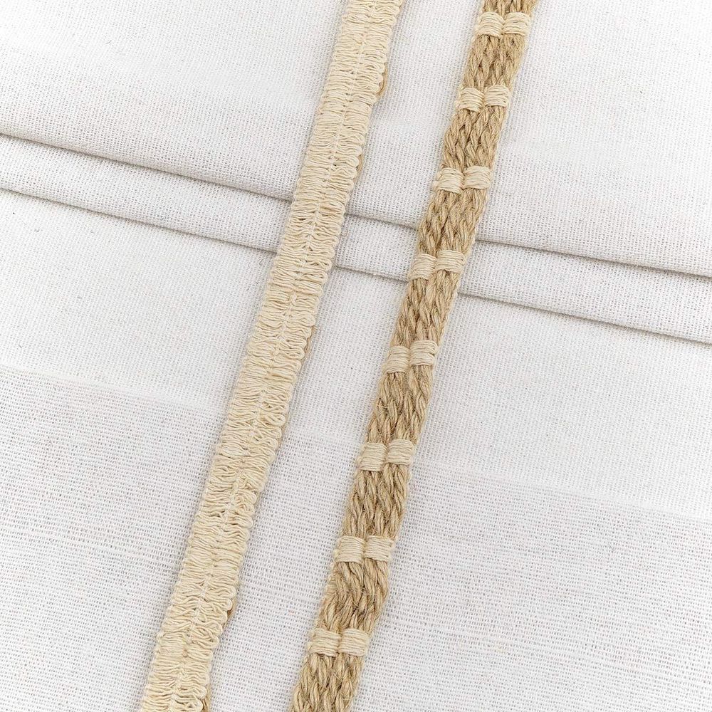 Тесьма отделочная лен 12 мм / 20 метров, 1-Н33, 80% лен, 20% х/б, цв. белый, 23510