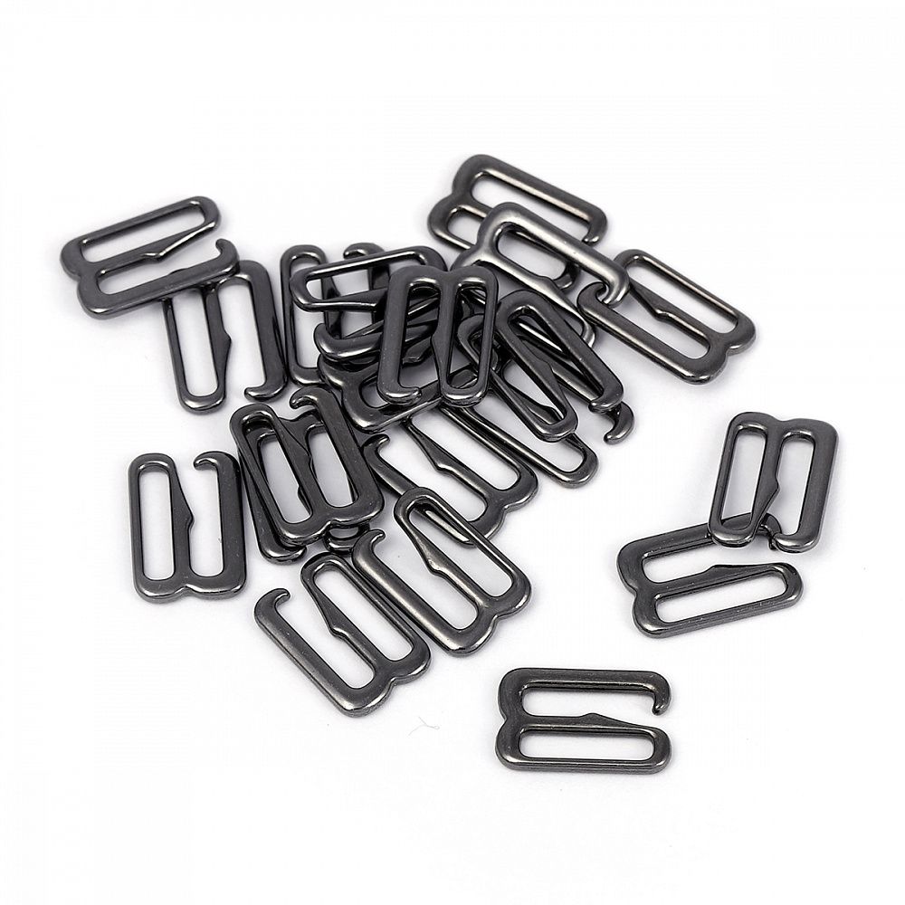 Крючки для купальника металл 10.0 мм, 910.SW цв.черный никель, уп.100 шт