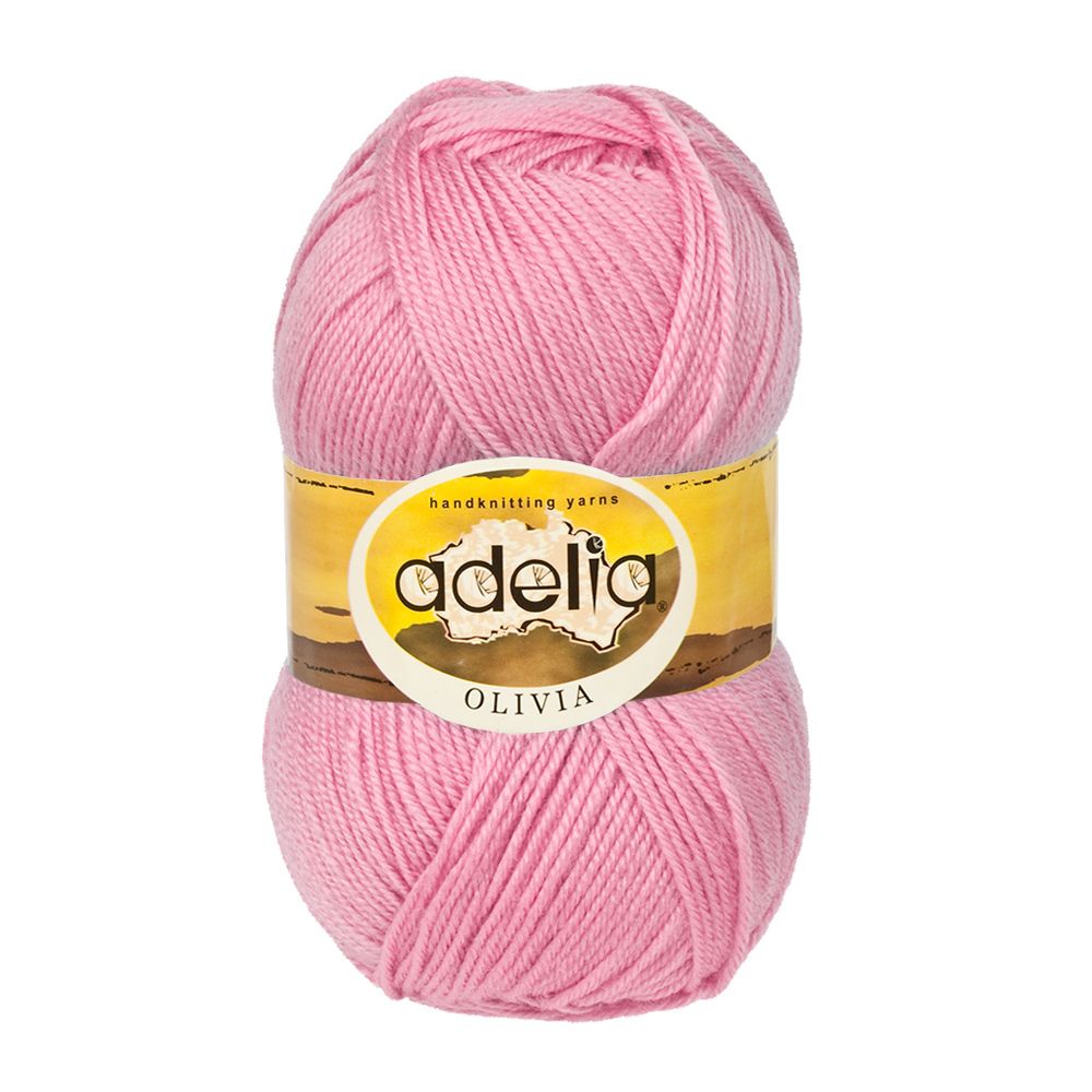 Пряжа Adelia Olivia / уп.5 мот. по 100г, 250м, 04 розовый