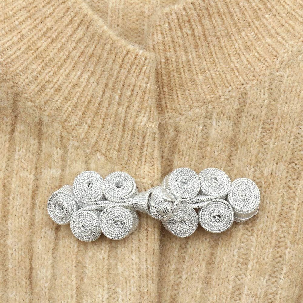 Сутажная застежка, 8 см (серебро), NO.2, 5 шт