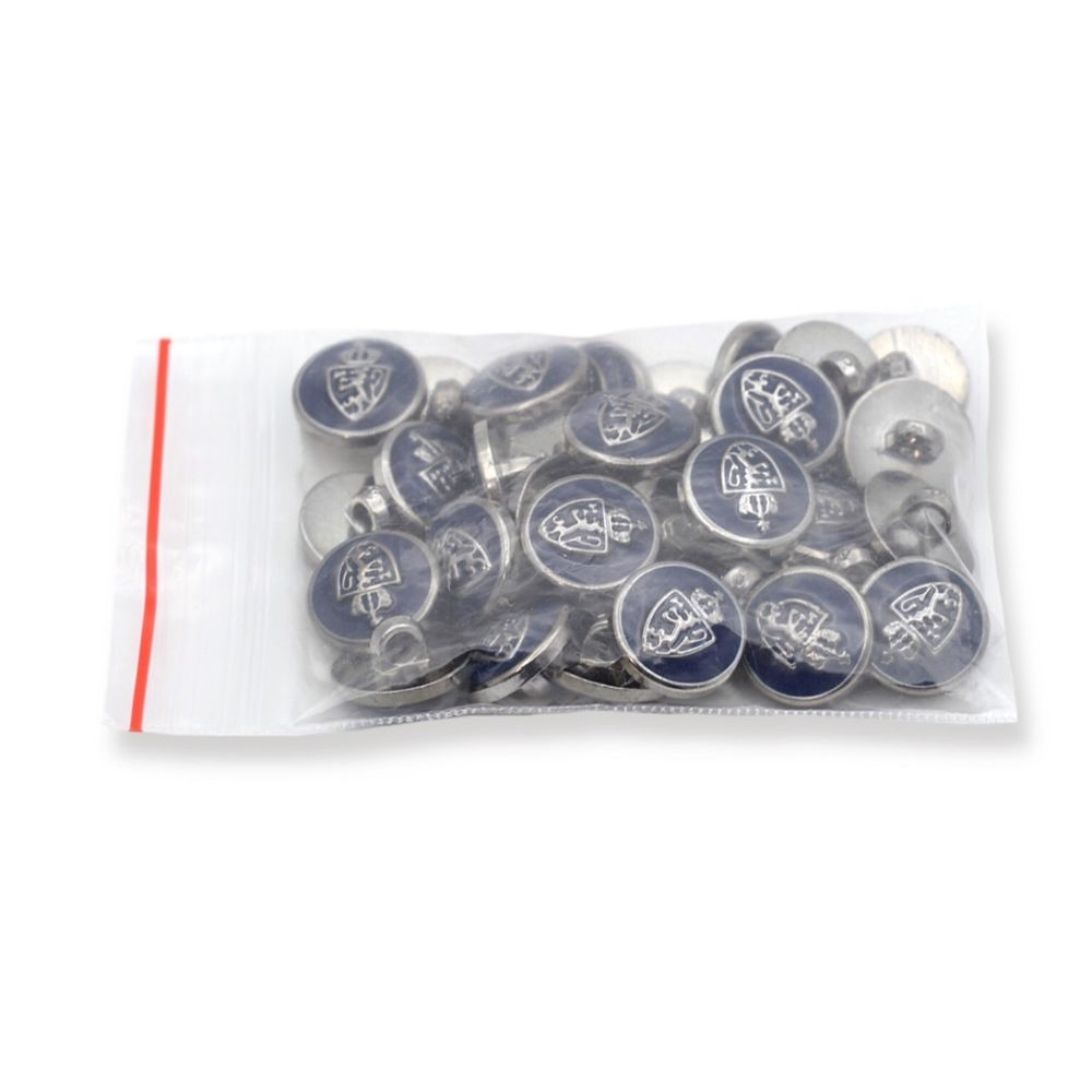 Пуговицы на ножке 24L (15мм), пластик (n.blue (синий/черный никель)), 36 шт, PS39
